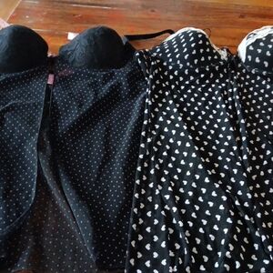 Universal Black Lace Bra Nightie with Pink Bow Accent And One With Lace.